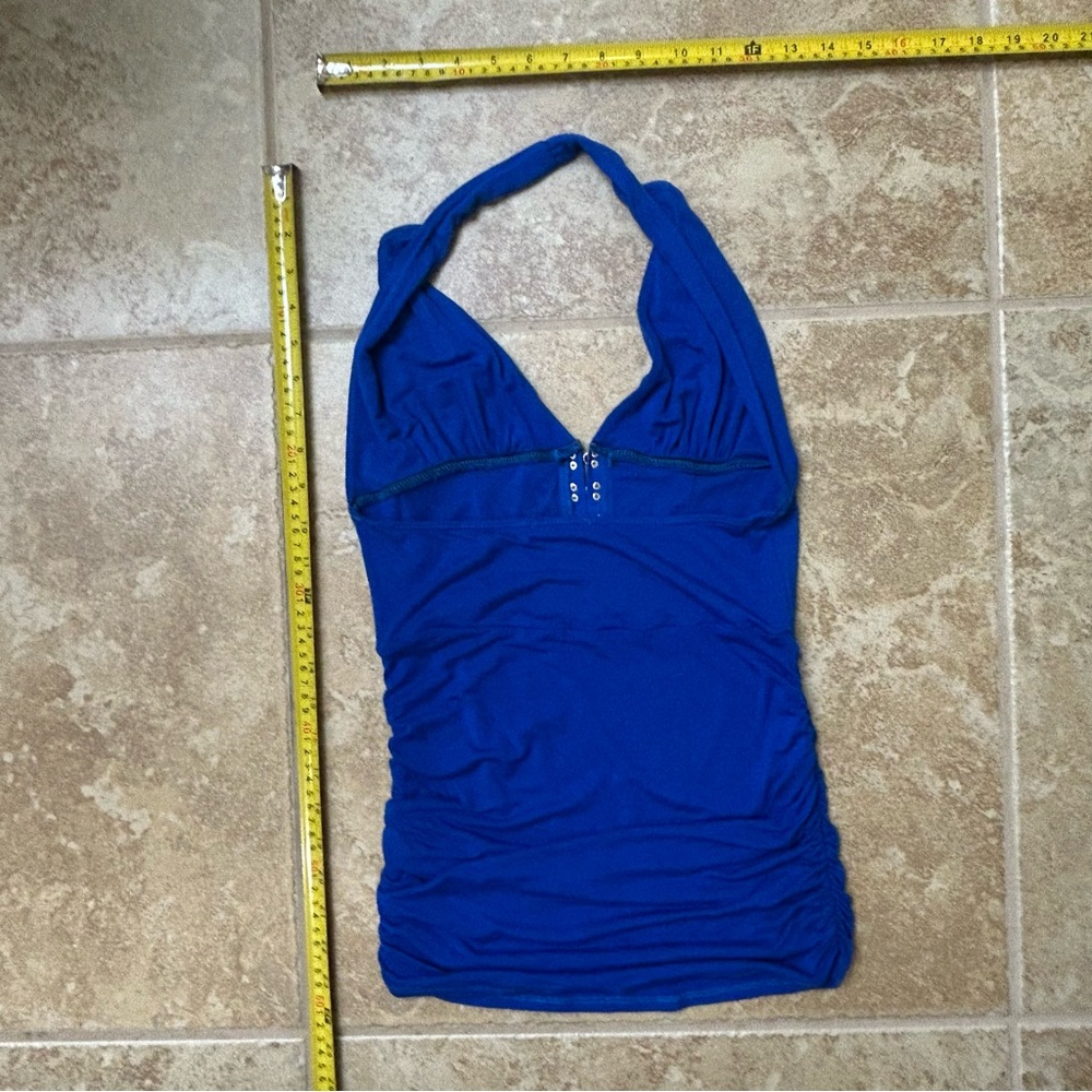 VENUS Cobalt Blue Halter Tank with Silver Hook Accents - Picture 5 of 7